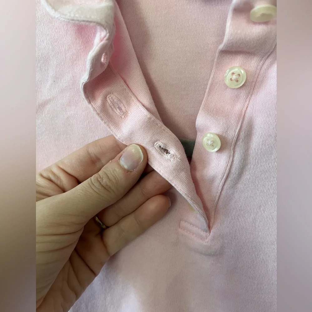 Ralph Lauren Pink Peter Pan Collar Polo Teddy Bear Embroidered Logo Girls 3T